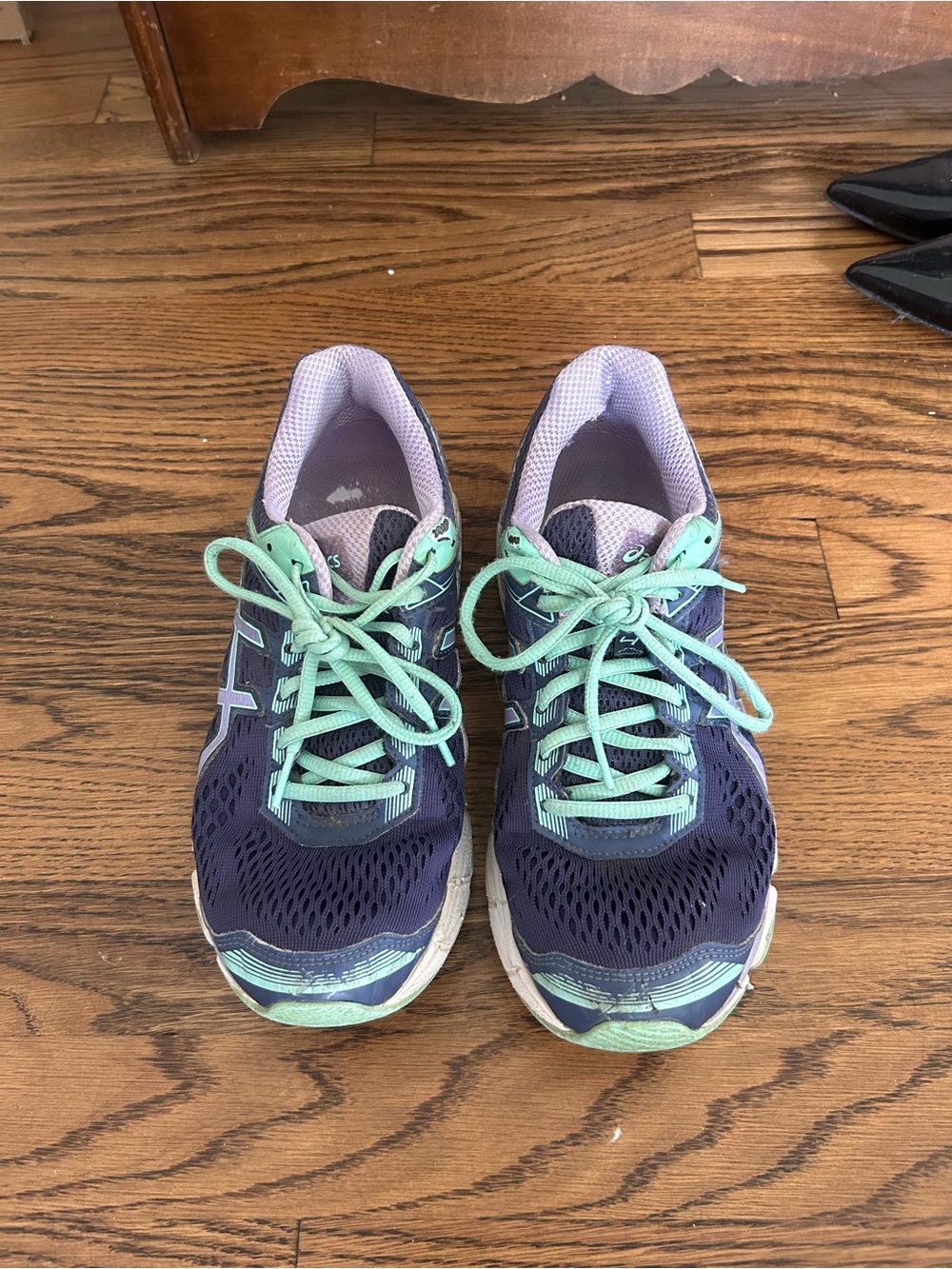 ASICS Women's Athletic Sneakers in Navy and Mint Green